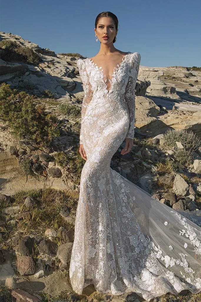 Wedding Dress with Shoulder Padding