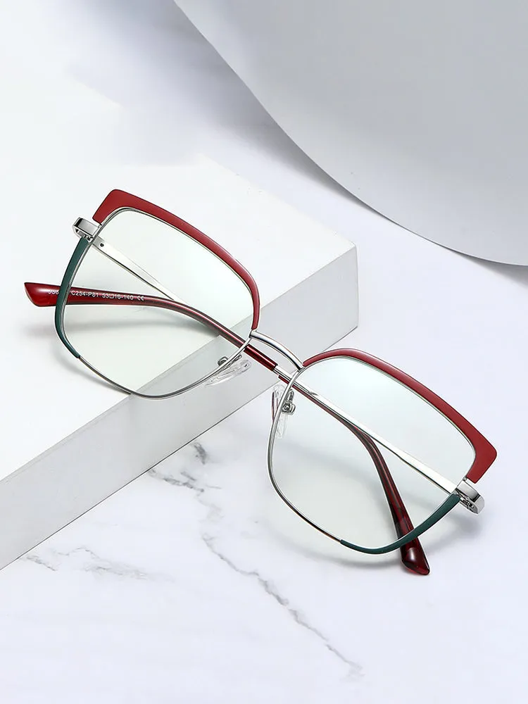 Women'S Metal Temple Blue Light Blocking Glasses
