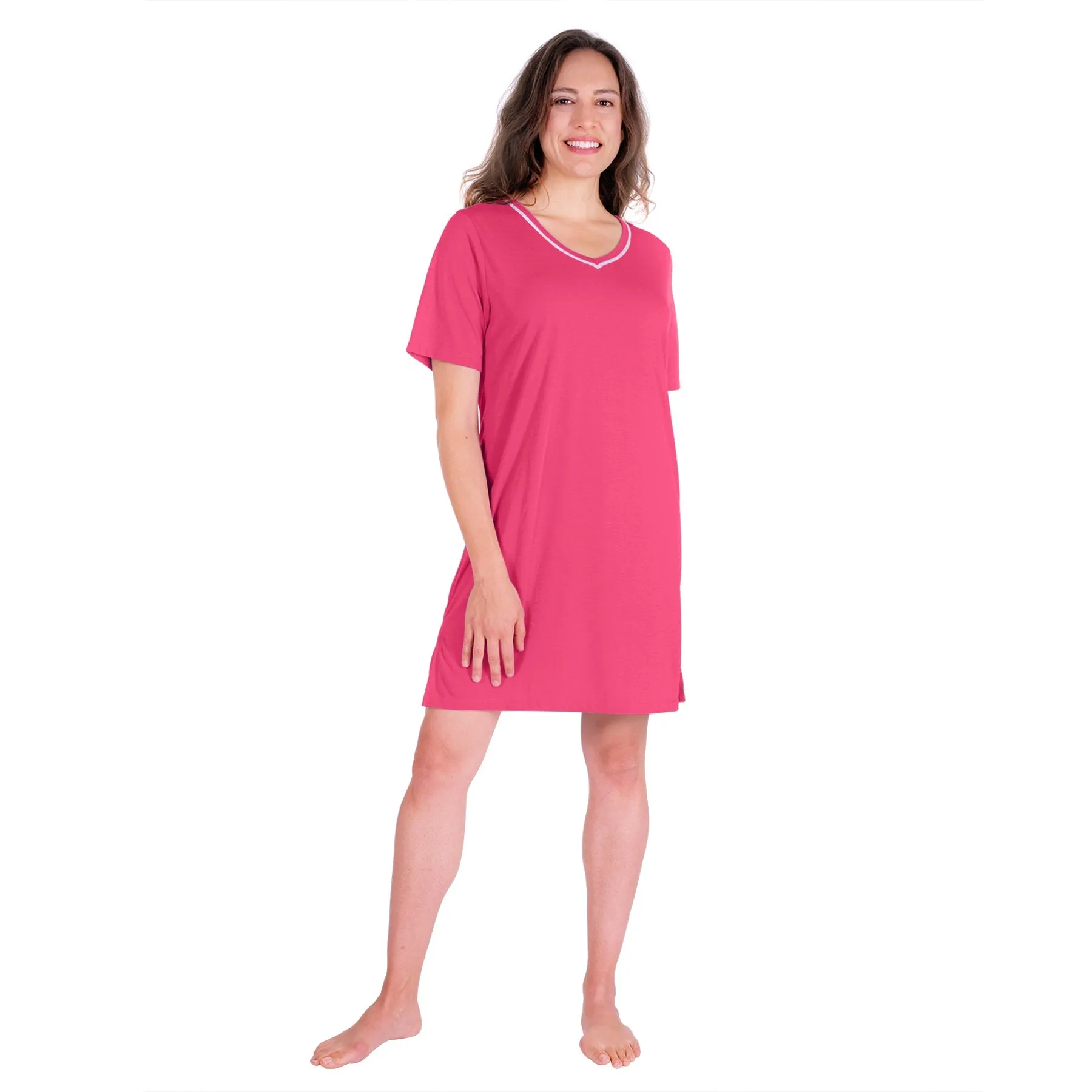 Women's Moisture Wicking V-Neck Nightshirt