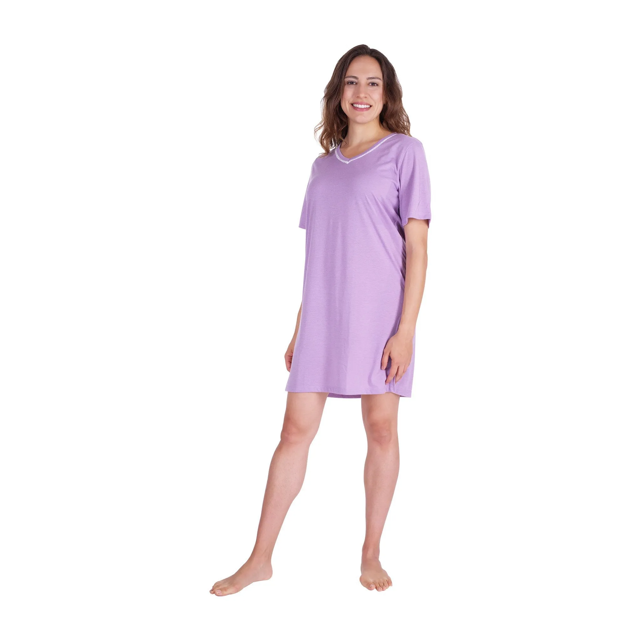 Women's Moisture Wicking V-Neck Nightshirt
