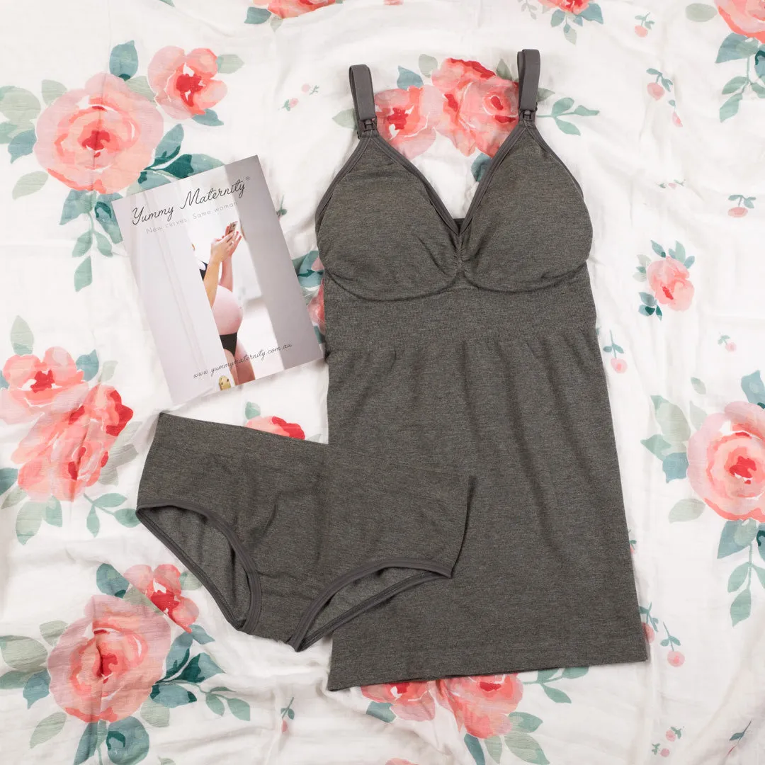 Yummy Maternity Bamboo Nursing Singlet - Grey