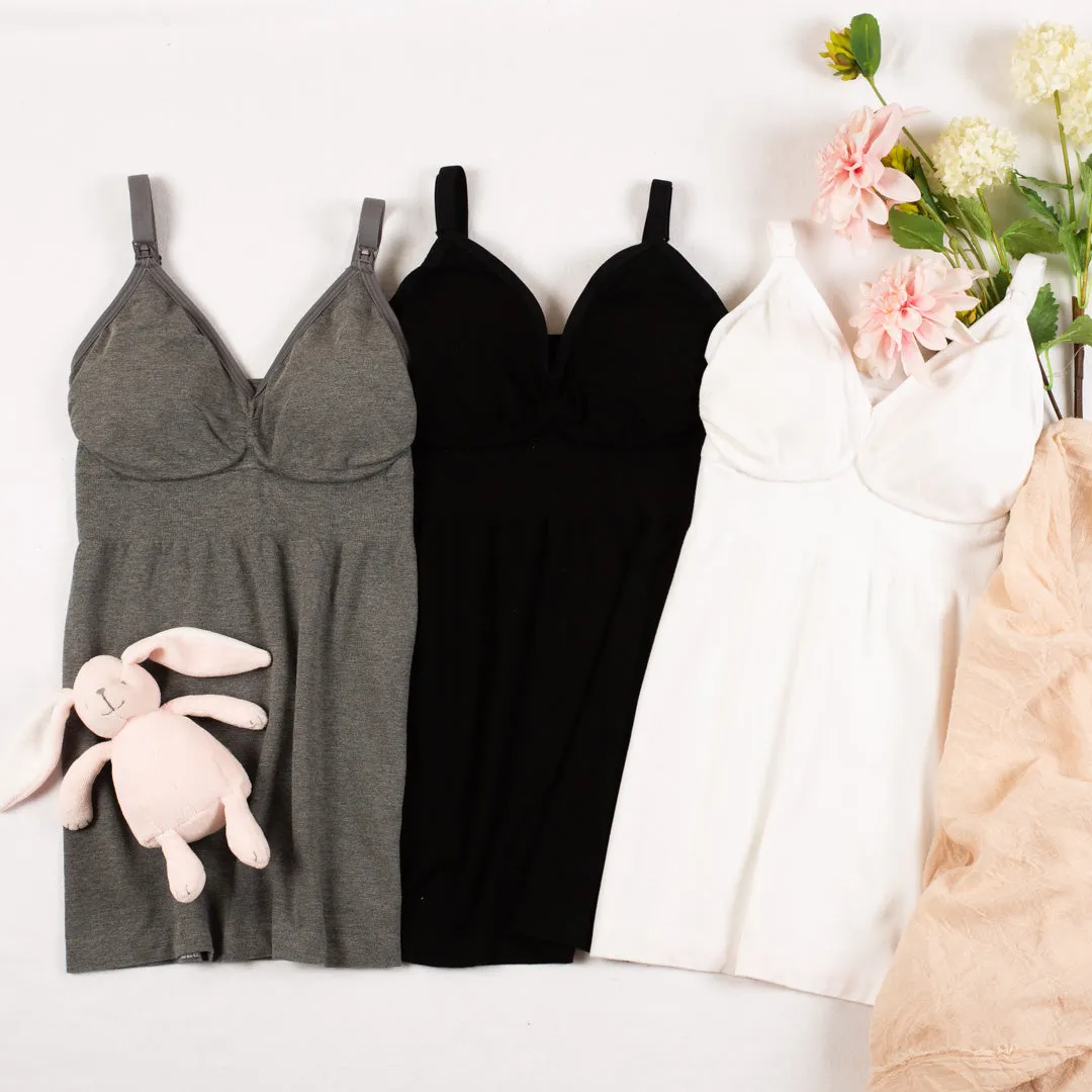 Yummy Maternity Bamboo Nursing Singlet - Grey